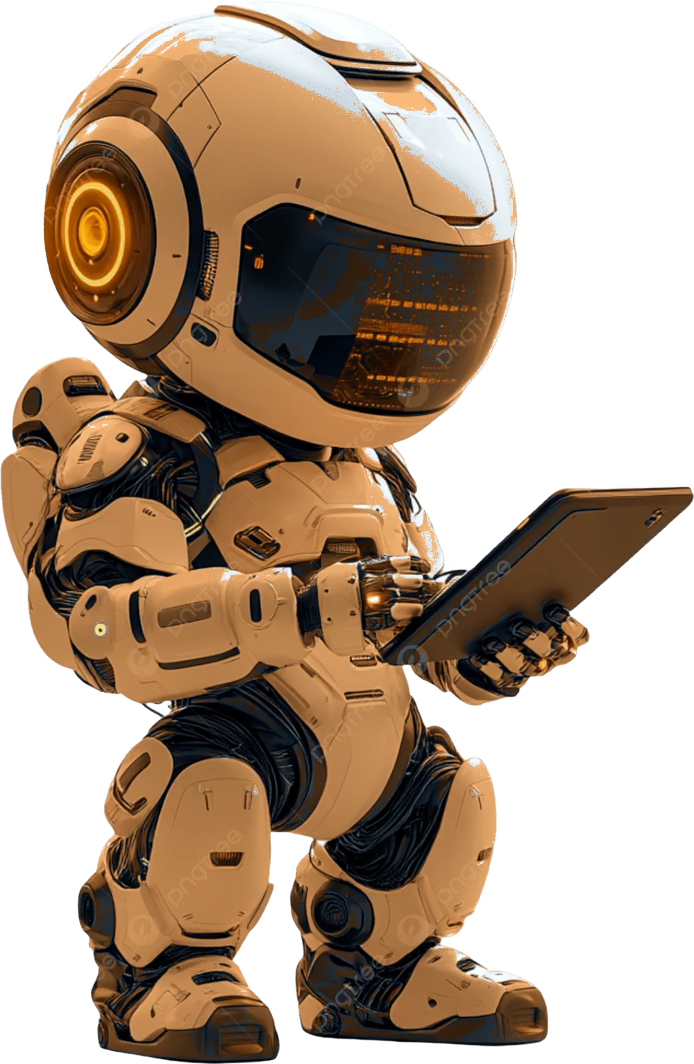 Timeless NYPO Tech robot assistant working on a tablet